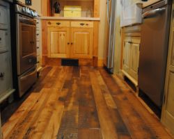 Original Surface Antique Oak Floor - Custom Kitchen - Colonial Style - Milk Paint Finishes - Hand Forged Hardware