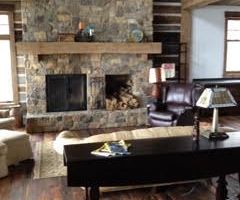 Fireplace Mantle of Beautiful Hand Hewn Antique Timber, Reclaimed Original Surface Antique Oak Floors: 3" - 10" Width